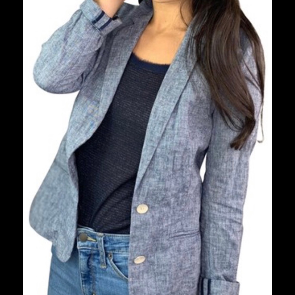 Anthropologie cartonnier chambray blazer